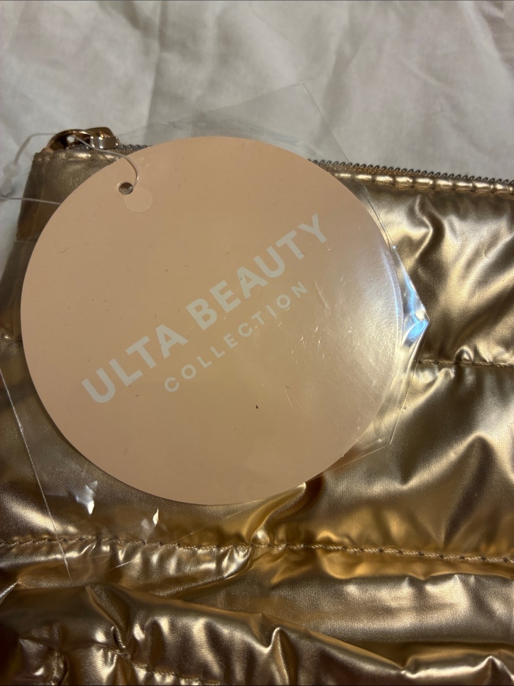 Ulta Beauty Gold Quilted Metallic Cosmetic Bag - Picture 2 of 6